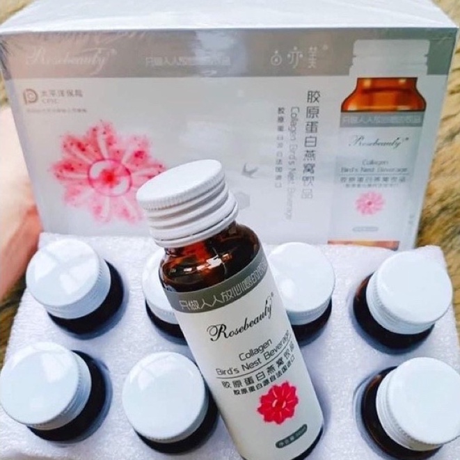 Collagen yến nước uống trắng da trắng hồng rạng ngời rose beauty collagen bird’s nest beverage chính hãng 100%