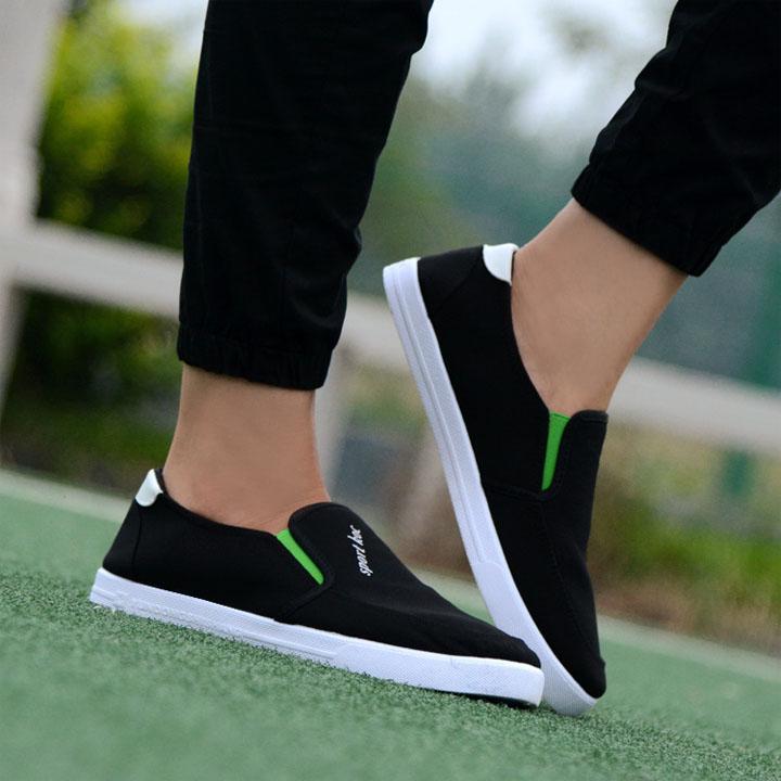 Giày Lười Vải Nam 💝FREESHIP💝 Giày Vải Đẹp Phong Cách Thời Trang Hàn Quốc [ TN86- Đen]
