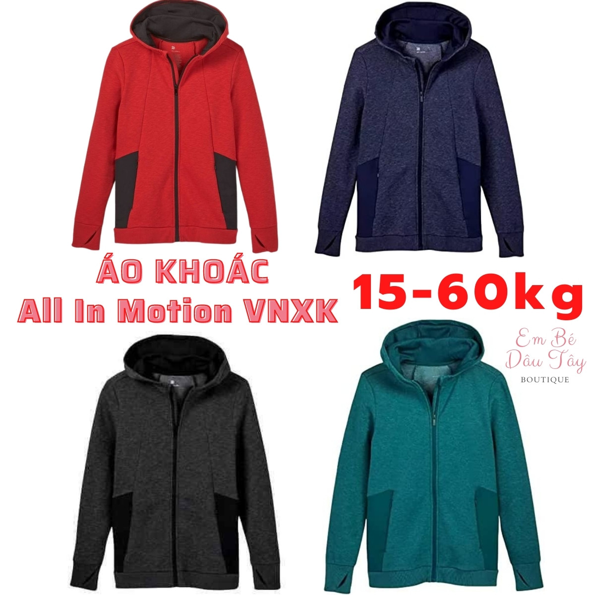 Áo khoác bé trai, bé gái 15-65KG AIM nỉ bông cao cấp, kiểu dáng năng động VNXK size đại (17-65kg), áo khoác nỉ trẻ em, áo khoác nỉ AIM