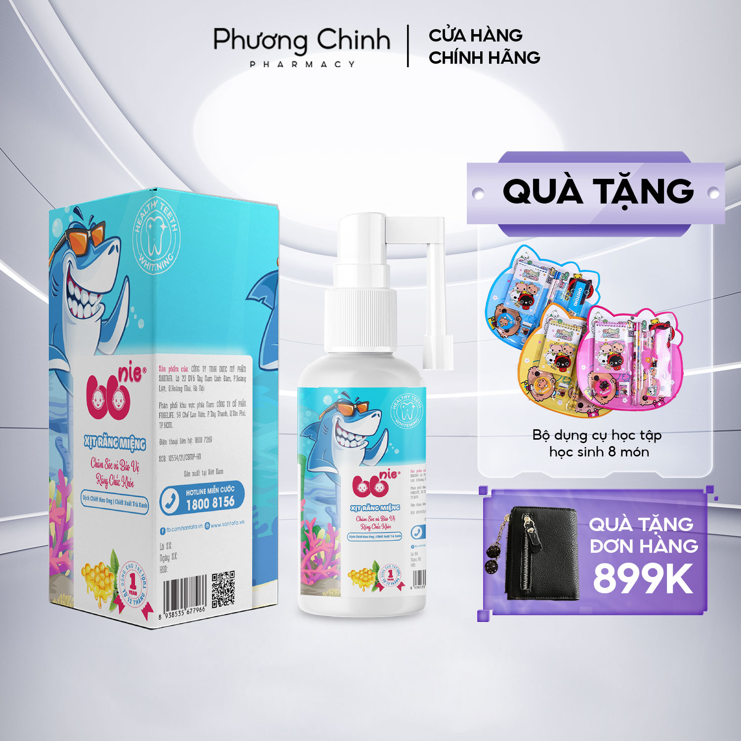 Xịt răng miệng trẻ em BBNIE 30g giúp răng chắc khỏe chính hãng