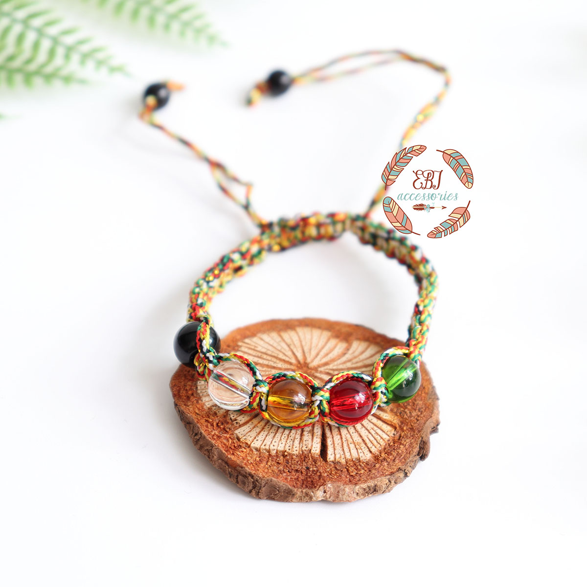 (HCM) Vòng Tay Bình An Pha Lê Chỉ Ngũ Sắc