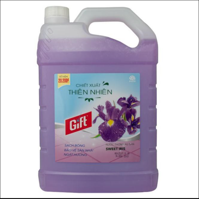 Nước Lau Sàn Gift Sweet Iris 3.8kg sạch bóng, bảo vệ sàn nhà, ngát hương