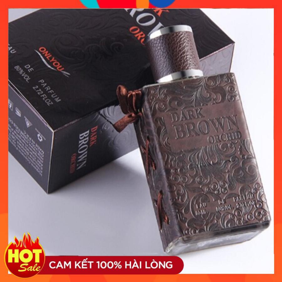 Nước Hoa Nam Thơm Lâu Dark Brown 80ml Hương Gỗ Thơm, Mùi Hương Sang Trọng, Quyến Rũ, Lưu Hương 12 Tiếng -  Bảo Hành 12 tháng (Không Thơm Trả Lại Tiền)