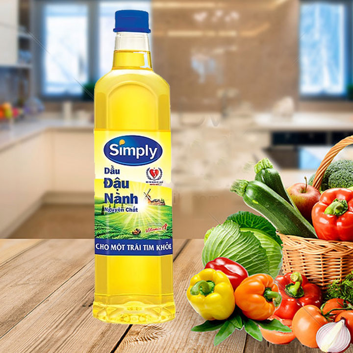 Dầu đậu nành nguyên chất Simply chai 1Lít