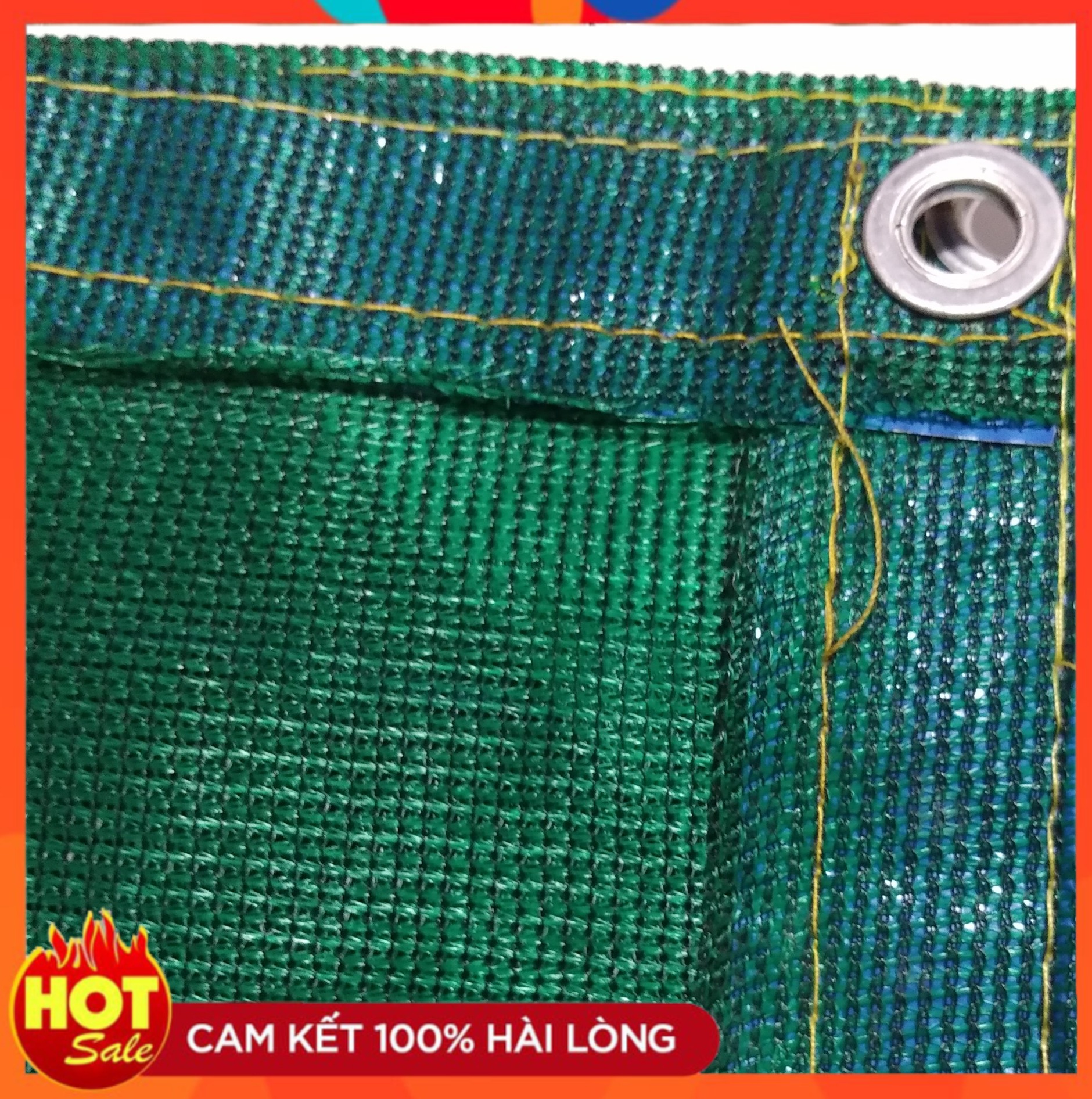 lưới che nắng dệt kim chất lượng cao, khổ 3m x 3,5m, may viền đóng khoen sẵn