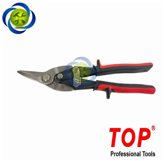 Kéo cắt tôn mũi cong trái top vnh-001l cán đỏ 10"/250mm