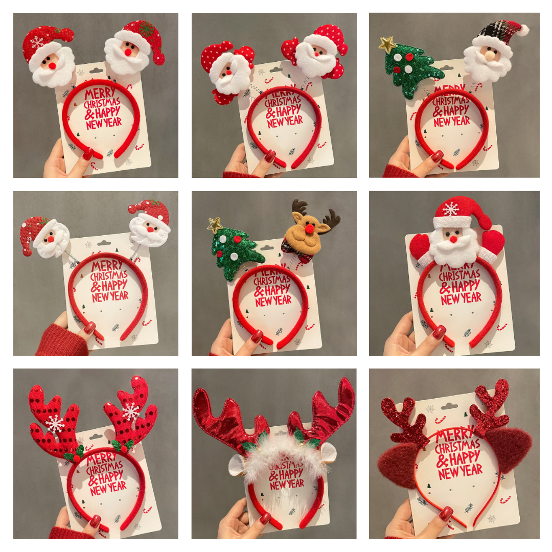 Băng đô giáng sinh tuần lộc, cài tóc giáng sinh, băng đô cài tóc noel, băng đô ông già noel, cài tóc nữ noel