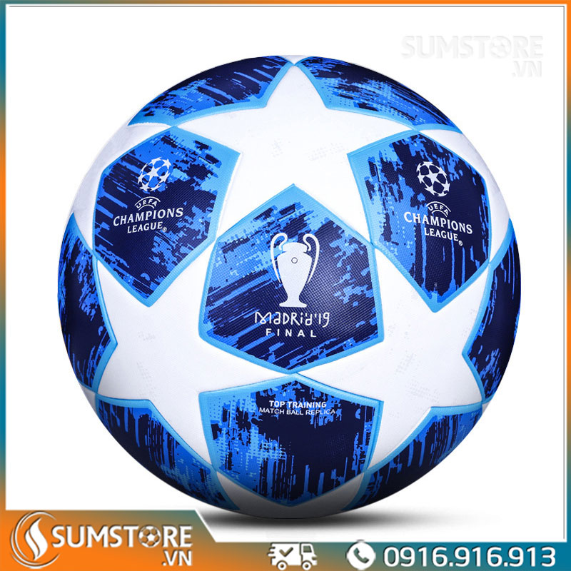 [HCM]Quả Banh Bóng Đá C1 2021 - Màu Xanh Lam Size 4 Và 5 - Quả Bóng Đá PU Đúc Nguyên Khối Cao Cấp