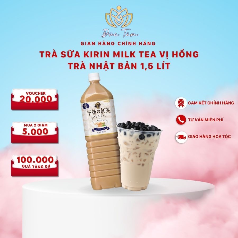 Trà sữa Kirin Nhật Bản ít đường không béo không chất tạo màu chai 1,5 lít
