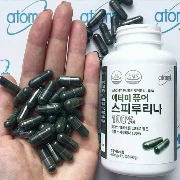 Tảo xoắn nguyên chất Atomy cung cấp chất diệp lục tự nhiên làm đẹp da, đào thảo độc tố, giảm nám da - Atomy Pure Spirulina - 애터미 순수 스피루리나 100%