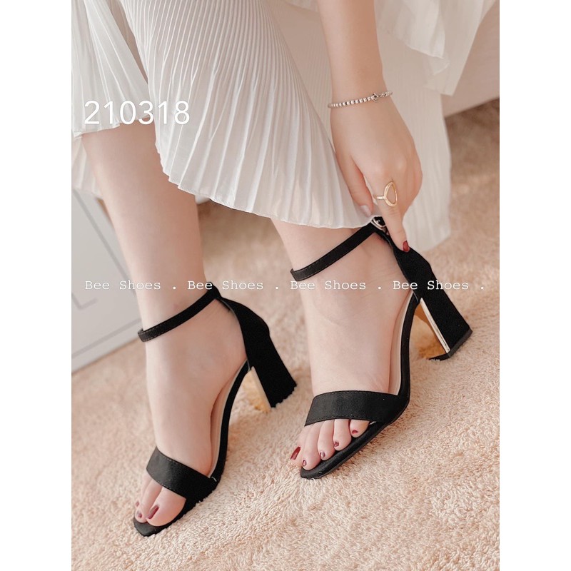Sandal da lộn gót vuông 7cm hàng vnxk