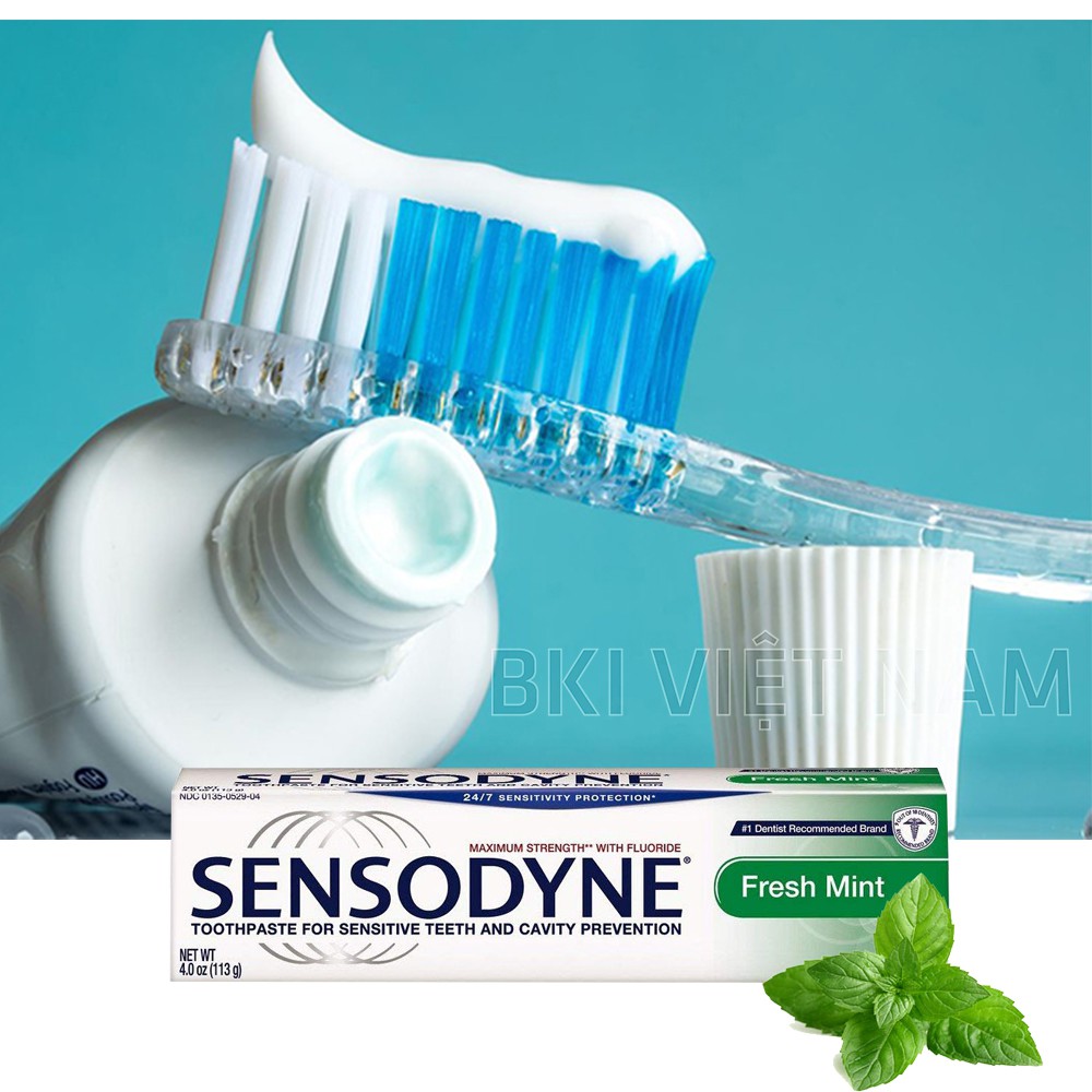 (COMBO 2 HỘP - TẶNG BÀN CHẢI) Combo 2 Tuýt Kem đánh răng sensodyne chống ê buốt Thái Lan tặng 1 bàn chải bossi cao cấp– chăm sóc răng miệng – kem đánh răng– Hiệu quả cấp tốc sau 3 ngày sử dụng - chất làm trắ