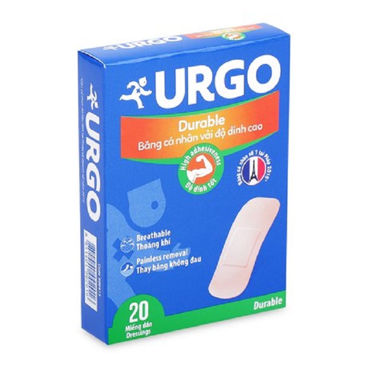 Băng keo cá nhân Urgo Durable Hộp 102 miếng Pháp