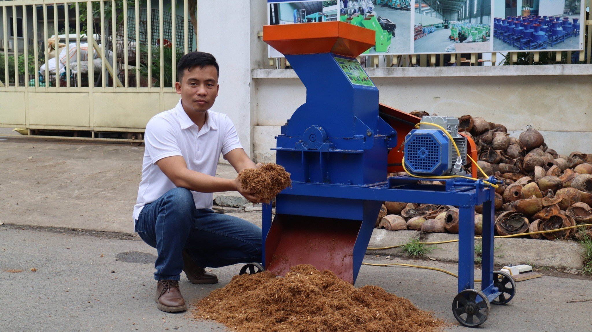Máy băm xơ dừa B250 chính hãng
