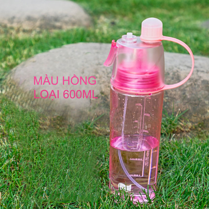 Bình đựng nước thể thao S-8520 có đầu xịt phun sương bằng nhựa PC (400ml-600ml)