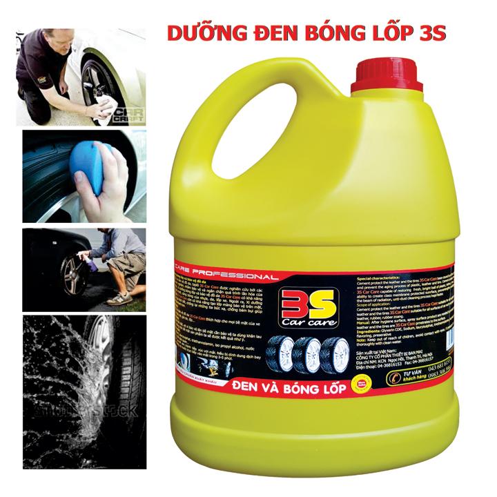 Xịt bóng lốp ô tô , đen lốp ô tô can 4.5 lít , dầu dưỡng lốp xe ô tô , dầu đánh bóng đen vỏ ô tô