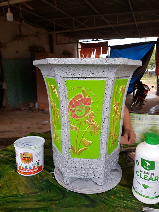 SƠN CHẬU KIỂNG OKAY HỆ NƯỚC MÀU XANH LÁ MẠ 1kg