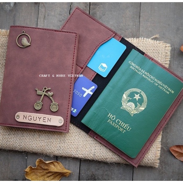 Ví đựng passport da pu chocolate cực đẹp, cực chất
