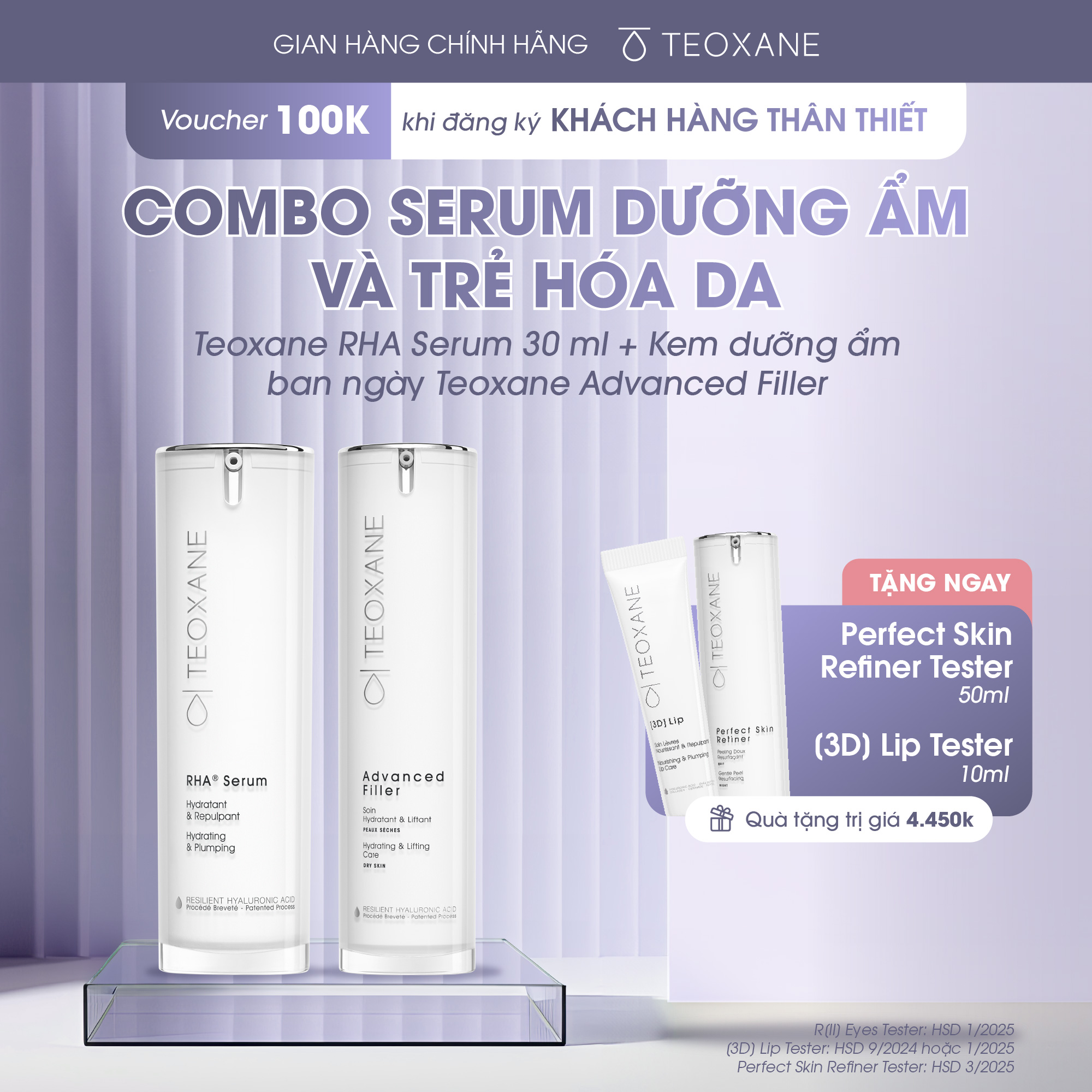 Combo Teoxane RHA Serum + Kem dưỡng ẩm ban ngày Teoxane Advanced Filler