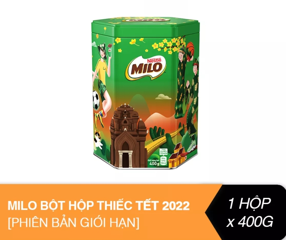 Milo bột hộp thiếc phiên bản tết