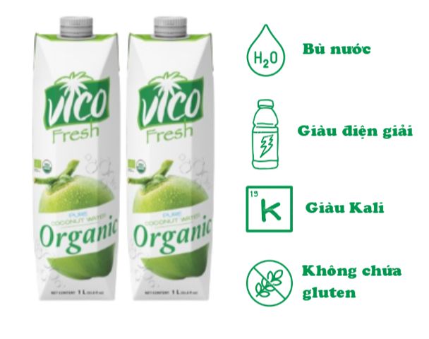 Combo 2 Hộp Nước Dừa Vico Fresh Organic 1L