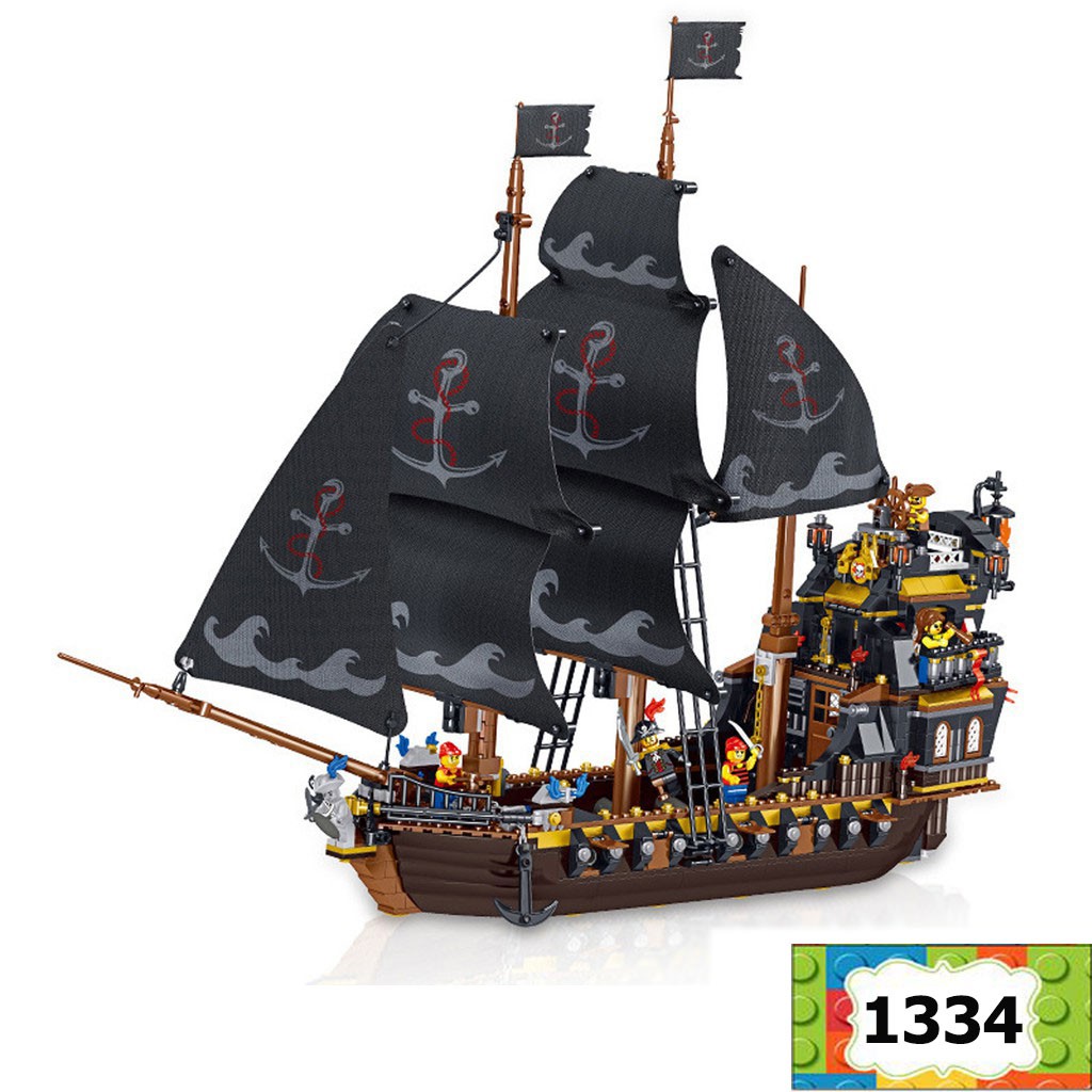 Bộ đồ chơi lắp ráp hải tặc lắp ráp thuyền cướp biển trung cổ Anh 1334 mảnh ghép