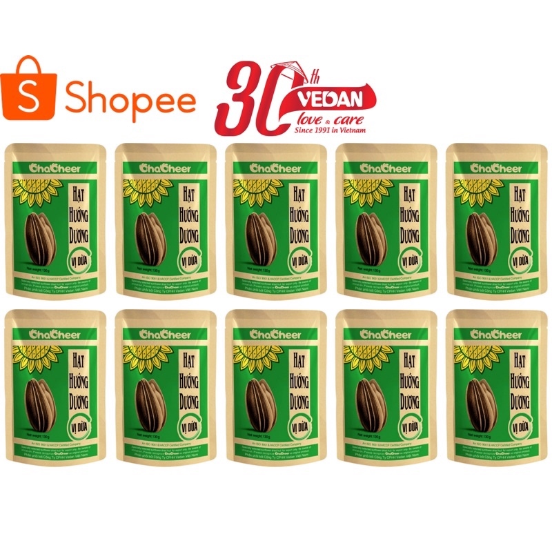 【Mới】 Hạt Hướng Dương Chacheer Vedan Vị Dừa 130g - Combo 10 Gói