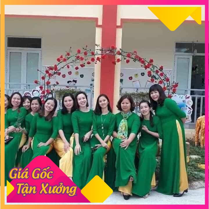 Áo dài trơn màu xanh -mẫu hot năm 2020