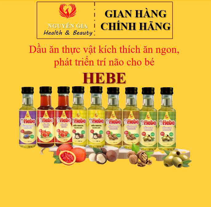 Dầu ăn thực vật nguyên chất cho bé HEBE bổ sung omega369 kích thích vị giác giúp ăn ngon miệng, hỗ trợ phát triển trí não cho trẻ em (chai 100ml)