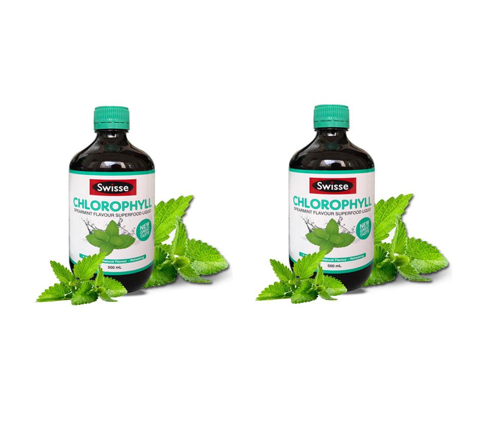 Bộ 2 Nước diệp lục Vị bạc hà Swisse Chlorophyl Spearmint Flavour 500 ml -