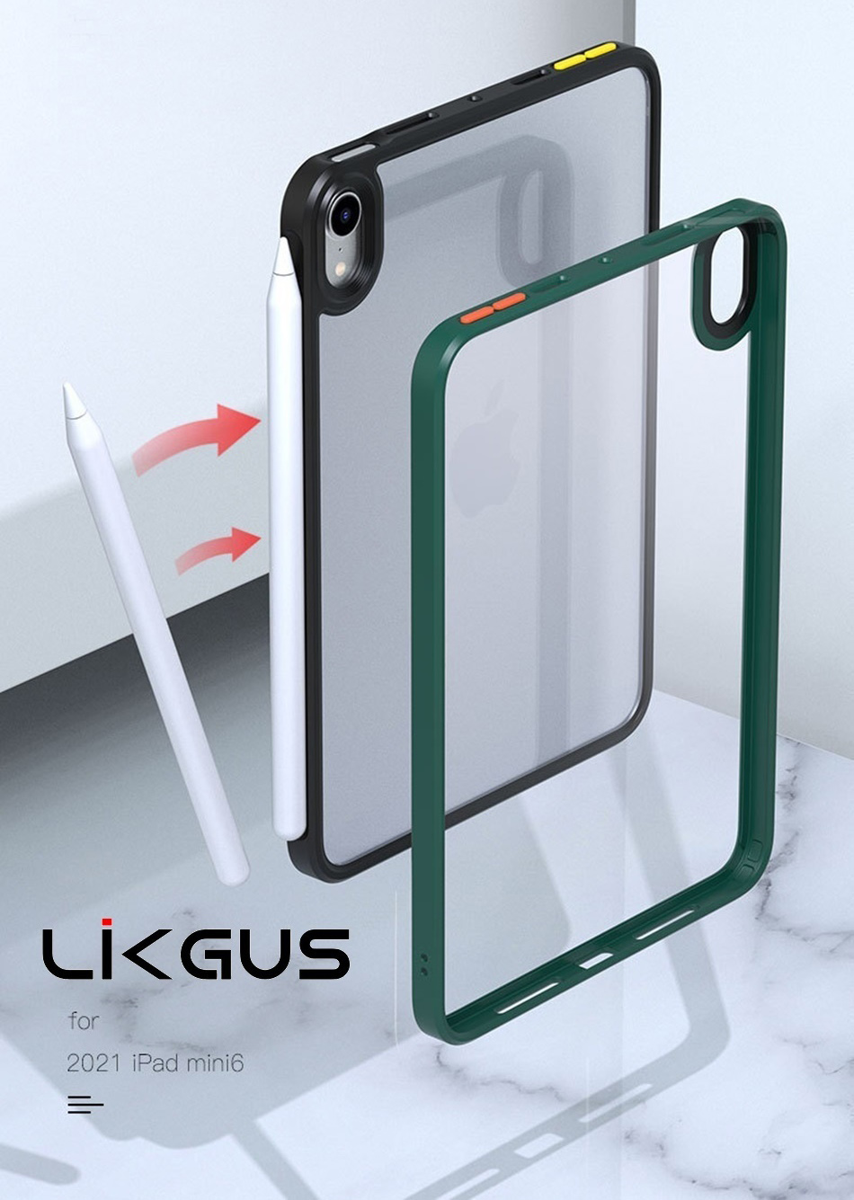 Ốp lưng Likgus dành cho iPad Mini 6 viền chống sốc - hàng chính hãng