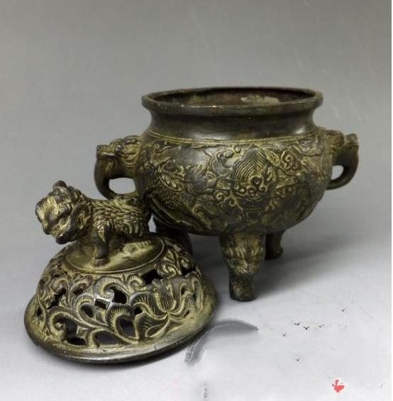 Lư Xông Trầm Hương Đồng Cổ Kỳ Lân