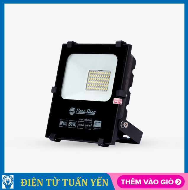 Đèn pha led rạng đông cp06/50w công suất 50w chip led samsung, chống nước ip66 - ánh sáng trắng 6500k & vàng 3500k - hàng chính hãng