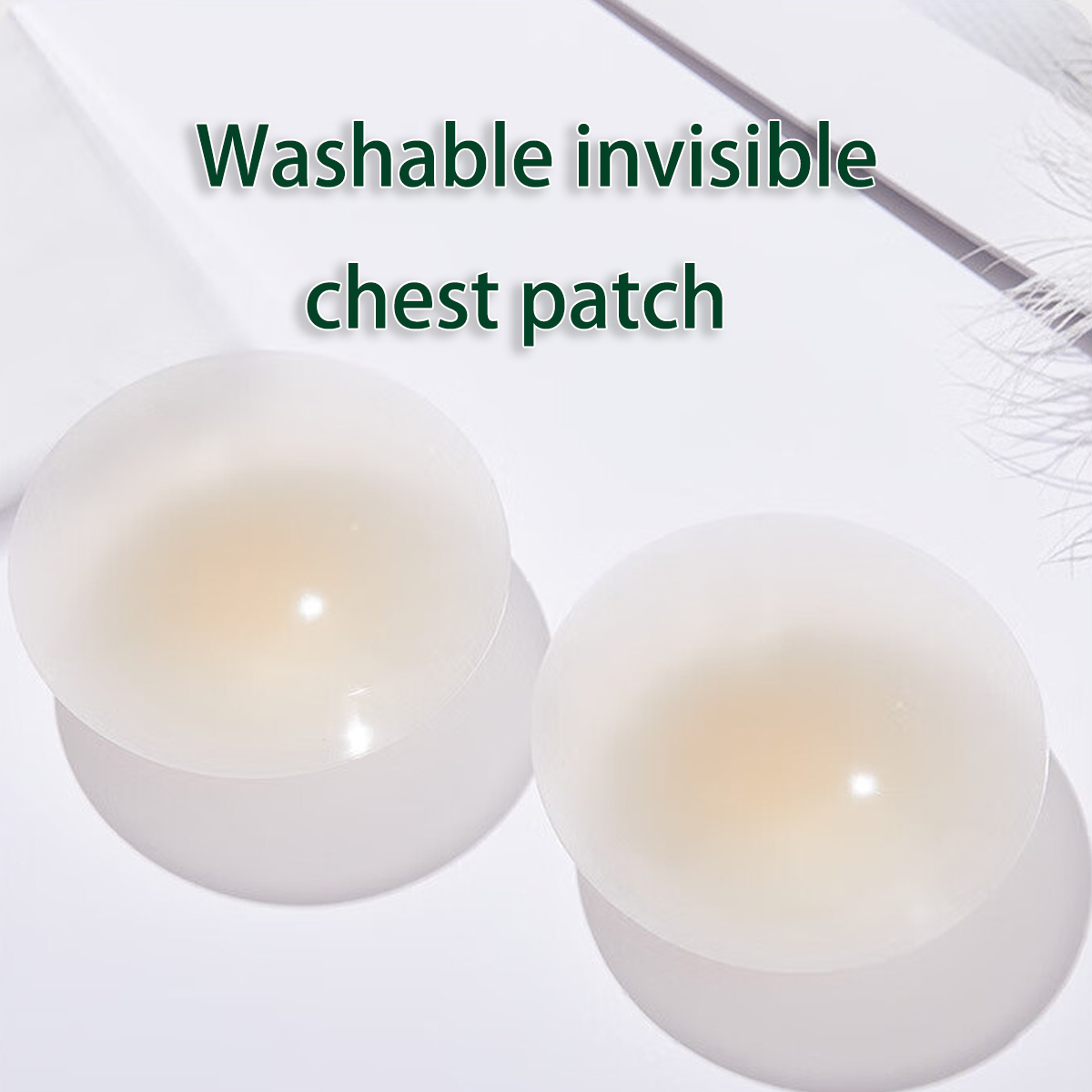 Invisible Breast Pads With Black Technology, Temperature Sensing, No Glue, Thickened & Non-slip Silicone Solid Chest Stickers, Suitable For Both Men And Women, Prevent Protrusion And Keep Cool, Ideal For Wedding Dresses And Cami Top