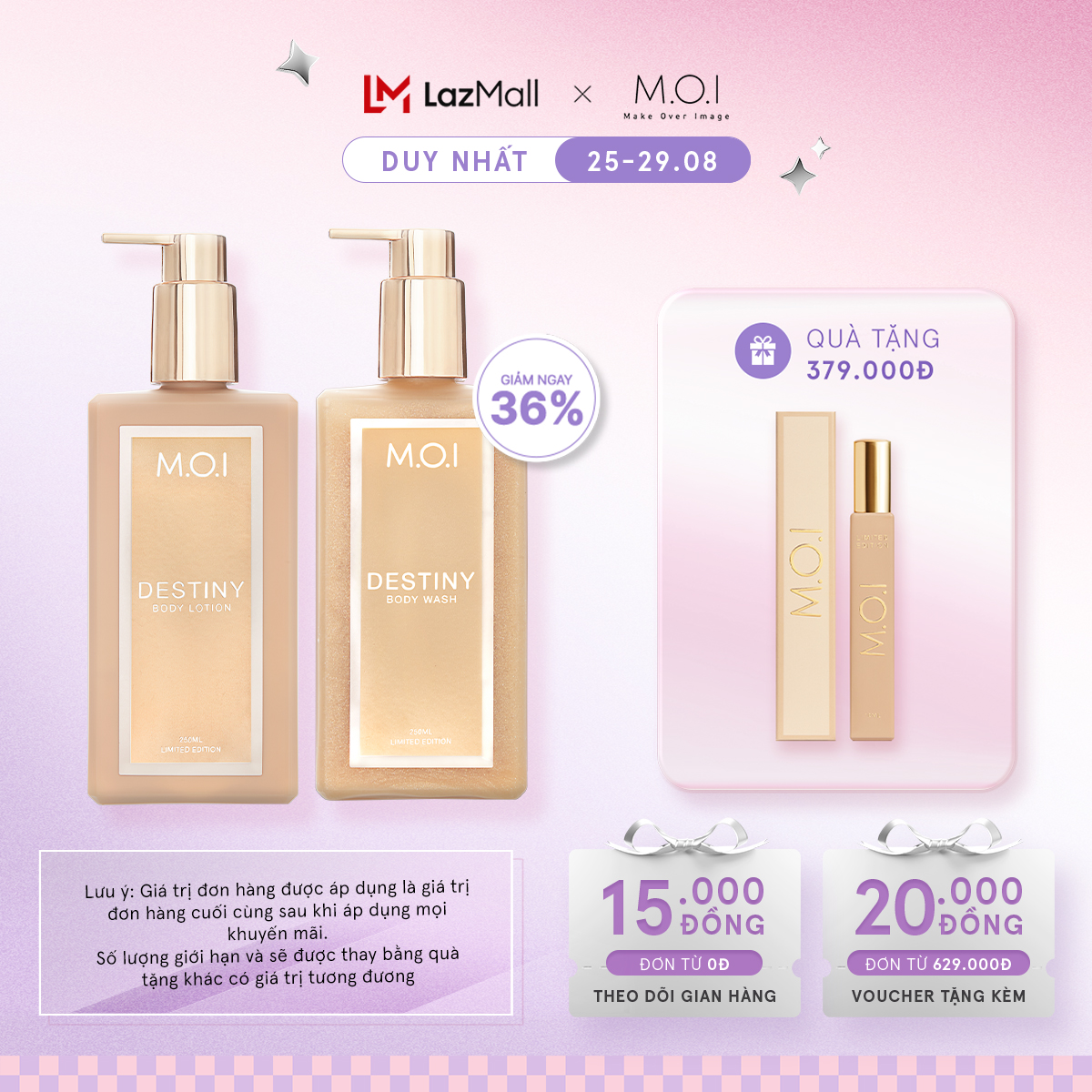 Bộ đôi chăm sóc cơ thể hương nước hoa DESTINY phiên bản giới hạn + Tặng nước hoa mini 10ml