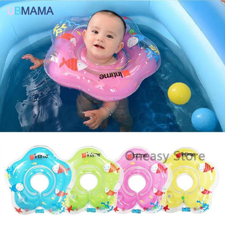 Phao bơi đeo cổ giữ an toàn cho bé. Phao Bơi Chống Lật Đỡ Cổ Sắc Màu Siêu Cute Cho Bé