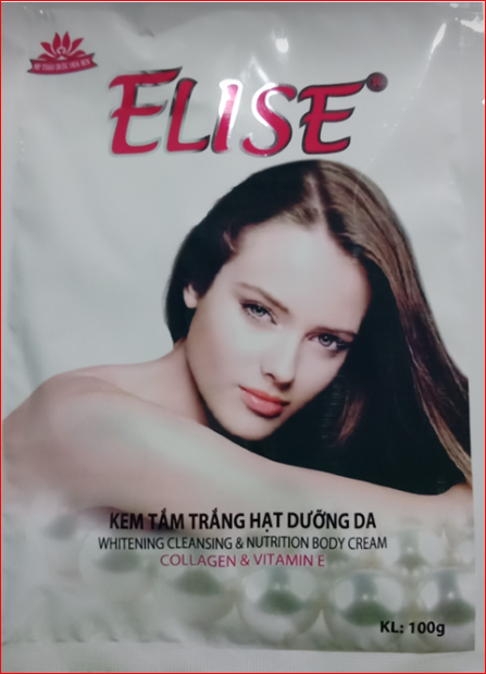 Kem tắm trắng hạt dưỡng da elise 100g