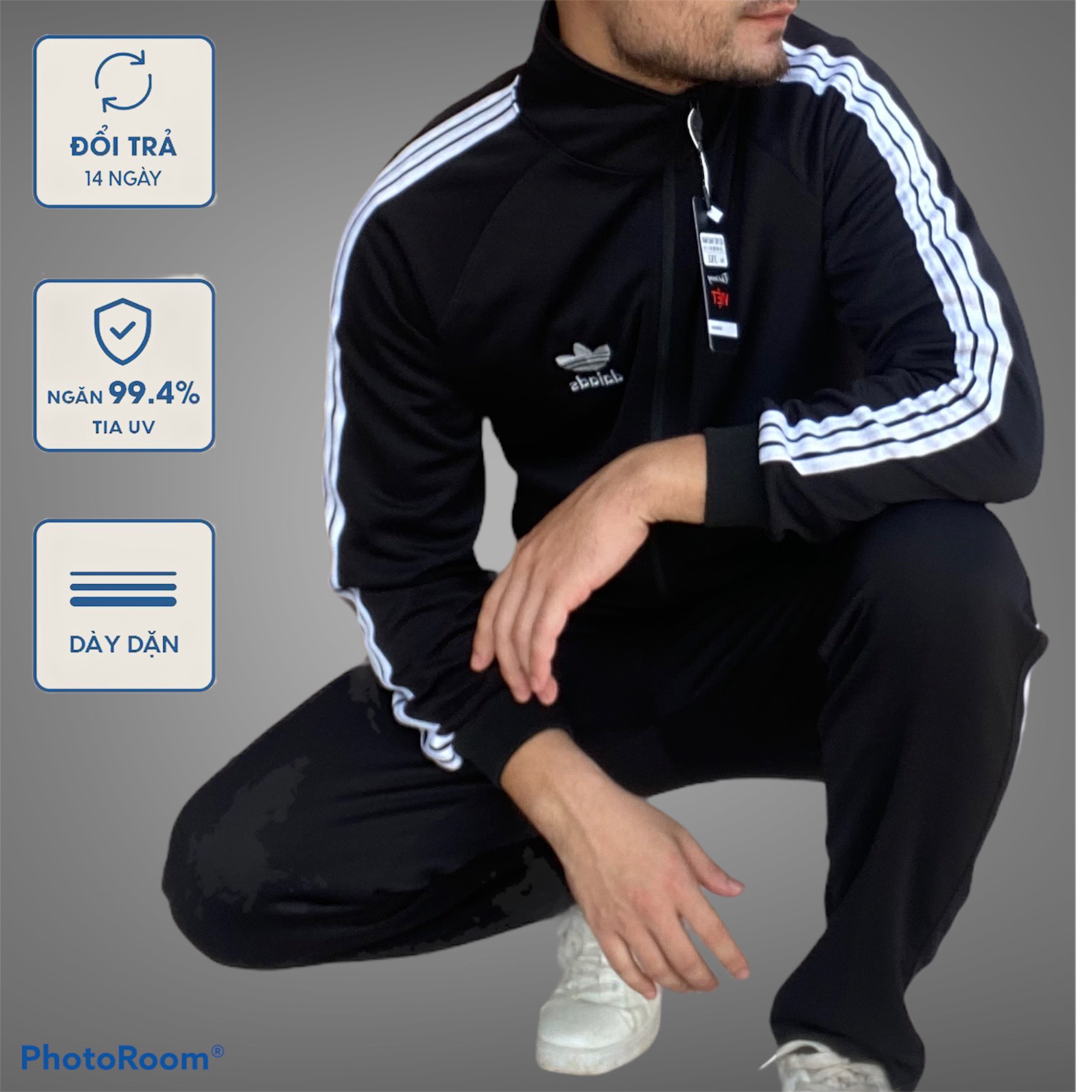 [𝗛𝗮̀𝗻𝗴 𝗟𝗼𝗮̣𝗶 𝟭]Bộ Thể Thao Nam Thu Đông Nỉ Khóa Kéo Chuẩn Đẹp