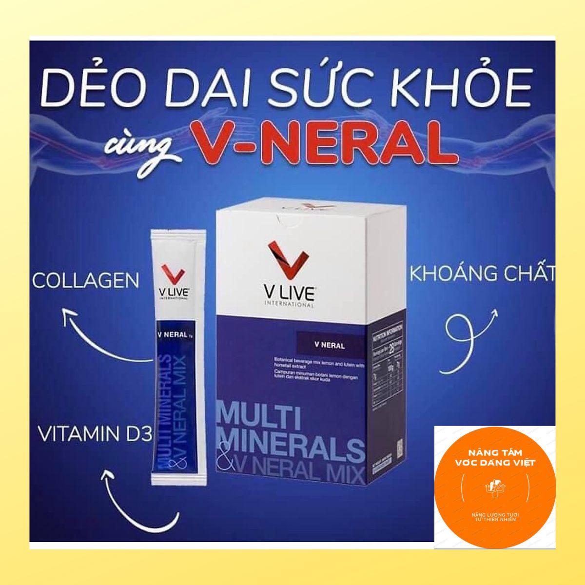 Thực phẩm cải thiện giấc ngủ Vneral Vlive giúp Ngủ ngon sâu giấc, Sáng mắt, Đẹp da, Khoẻ xương khớp