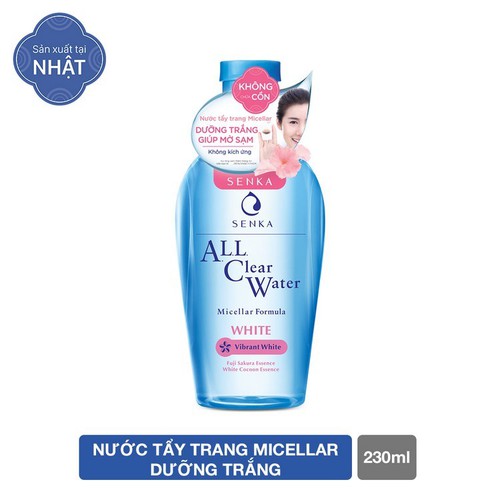 Nước tẩy trang dưỡng trắng Senka All Clear Water Micellar Formula White 230ml