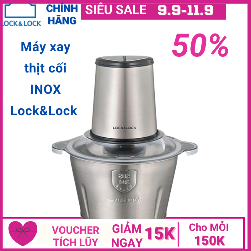 Máy xay thịt bằng thép không gỉ cực chất Lock&Lock EJM172 dung tích 2l