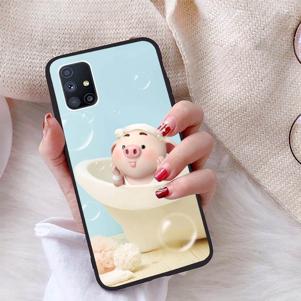 [HCM]Ốp lưng iCase dành cho Samsung Galaxy M51 viền dẻo TPU BST Pig Cute