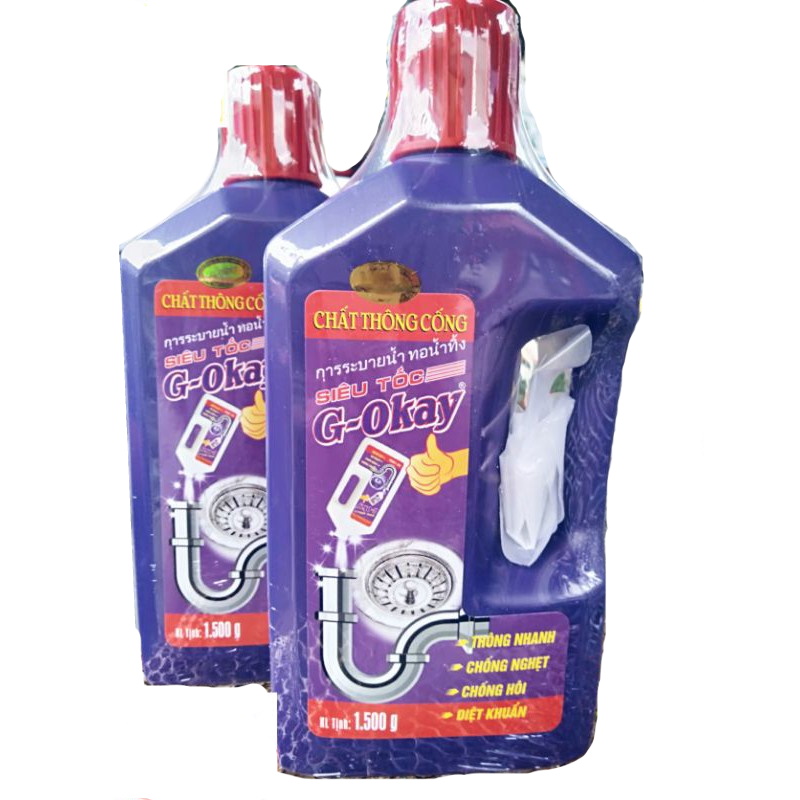 Dung dịch thông cống siêu tốc g-okay chai 1400ml siêu đậm đặc