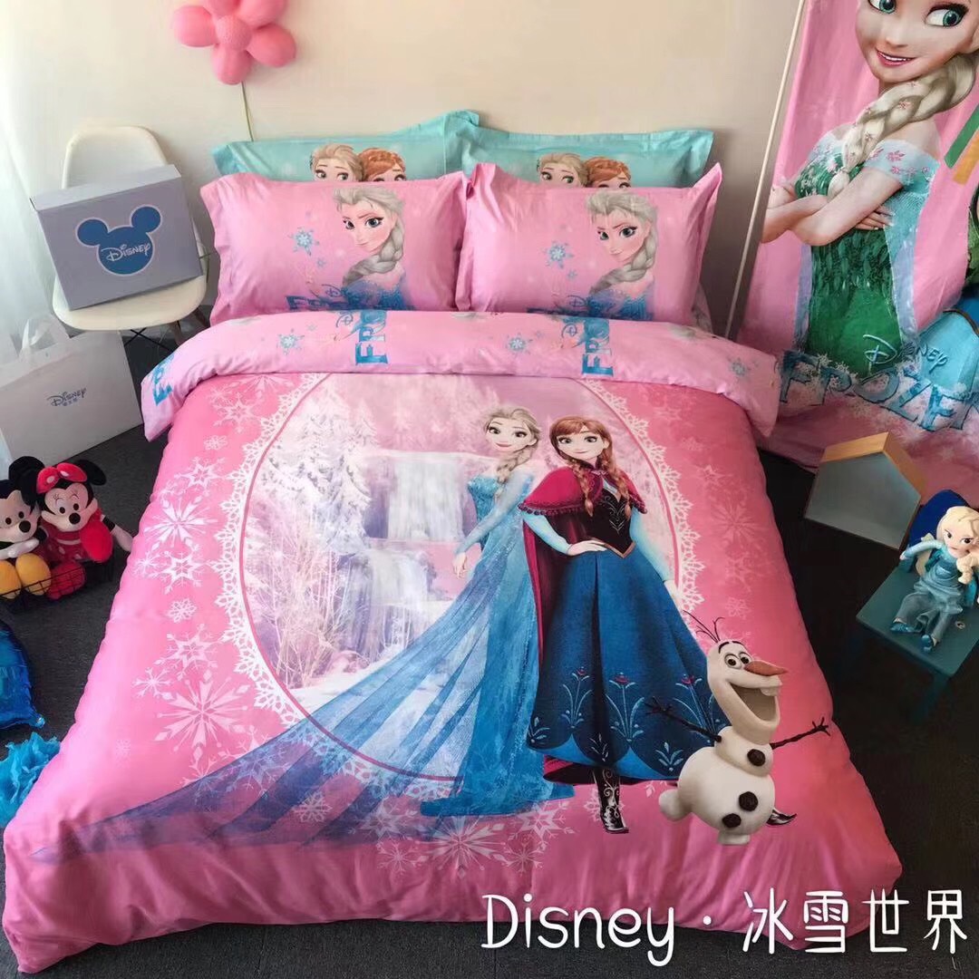 Bộ chăn ga gối cotton Elsa công chúa (vỏ chăn, ga, vỏ gối)