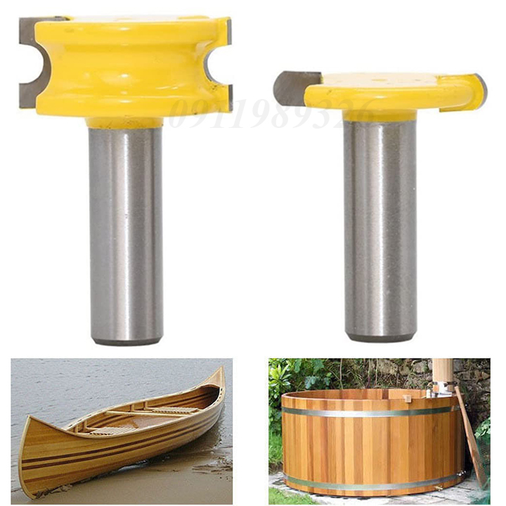 Bộ 2 mũi phay gỗ mũi soi ghép ván mộng bán nguyệt cốt 12.7mm