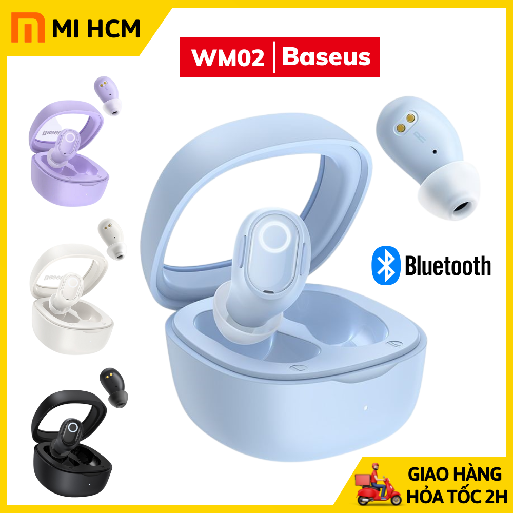 Tai Nghe Nhét Tai Không Dây Baseus Bowie WM02 Bluetooth 5.3 TWS chống ồn,  Tai nghe Baseus Wm02 chính hãng, Tai nghe gaming kháng nước, Tai nghe không dây chơi game Baseus WM02 TWS, Tai nghe bluetooth Baseus WM02 chính hãng