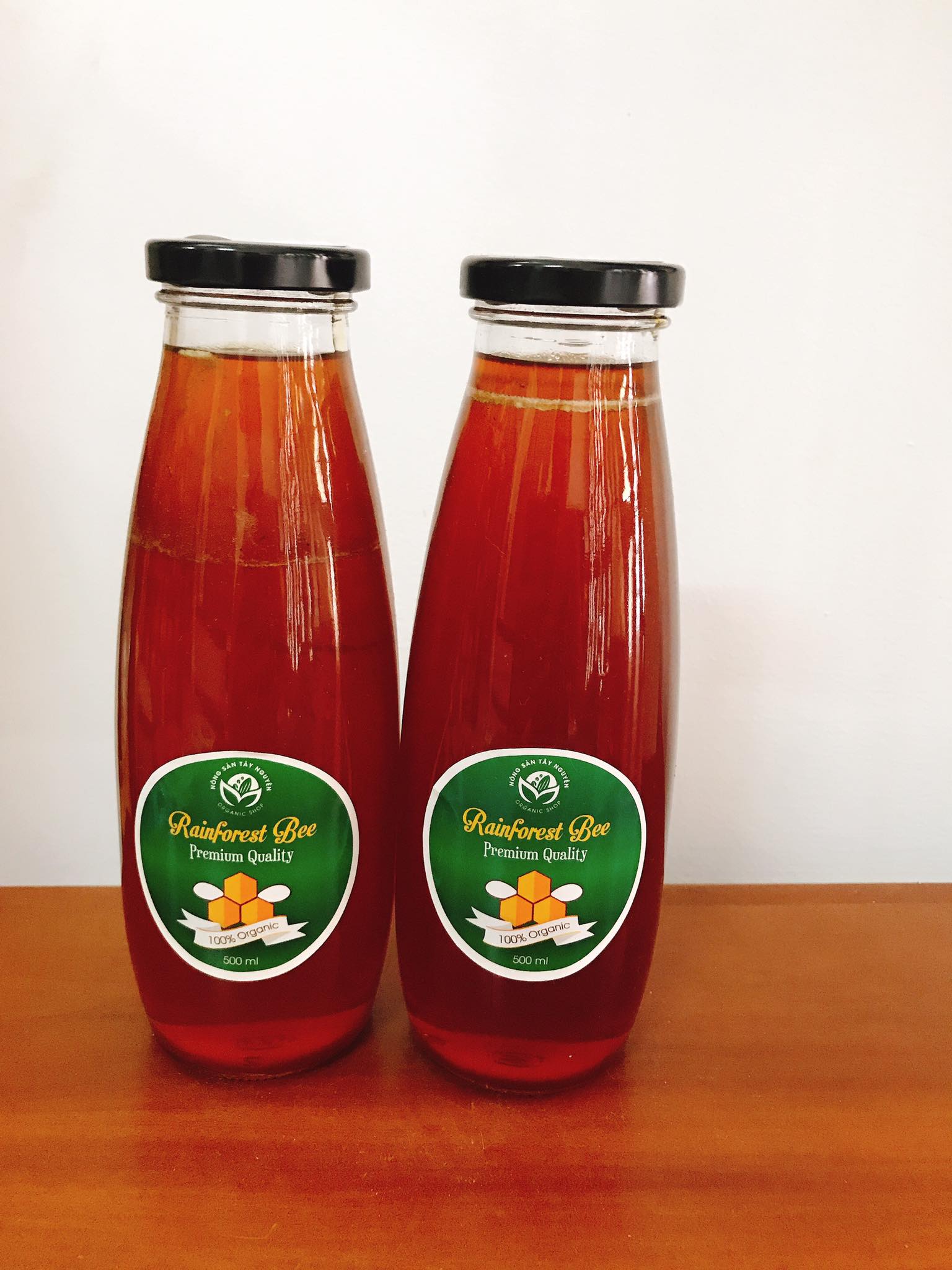 1 lít 2 chai thủy tinh Mật ong hoa cà phê nguyên chất nhà nuôi từ Đaklak