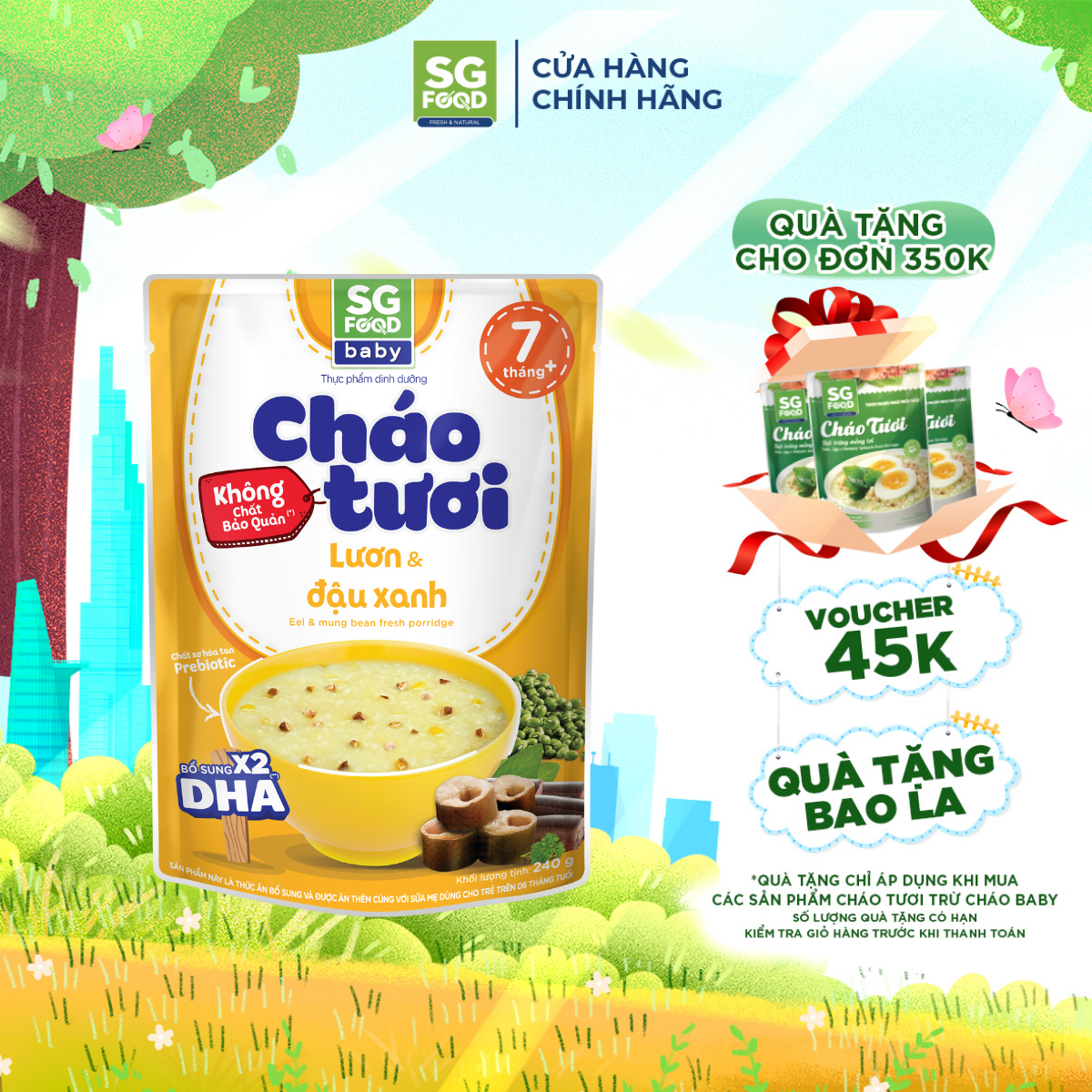 Cháo Tươi Baby Sài Gòn Food Lươn & Đậu Xanh 240G