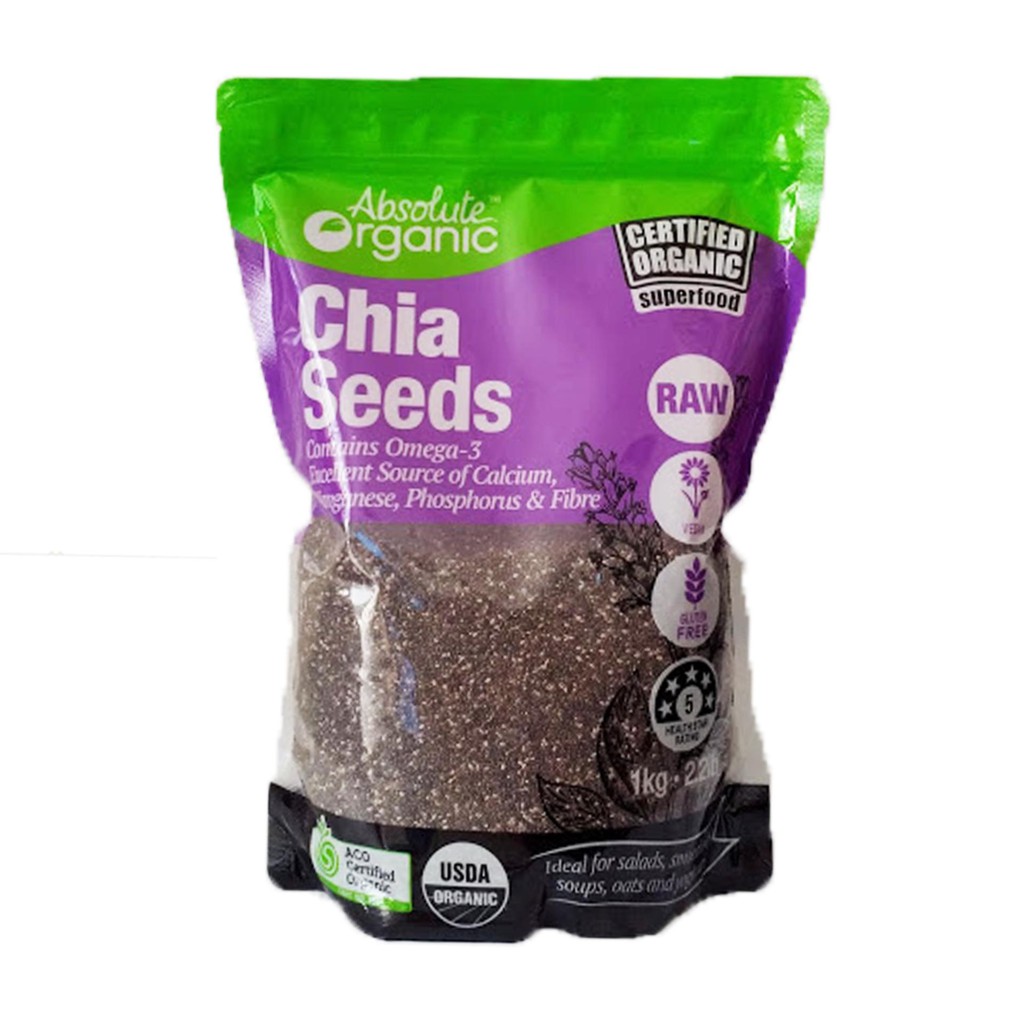 [HCM]Hạt Chia Úc Absolute Organic Chia Seeds 1kg (Nhập Khẩu)