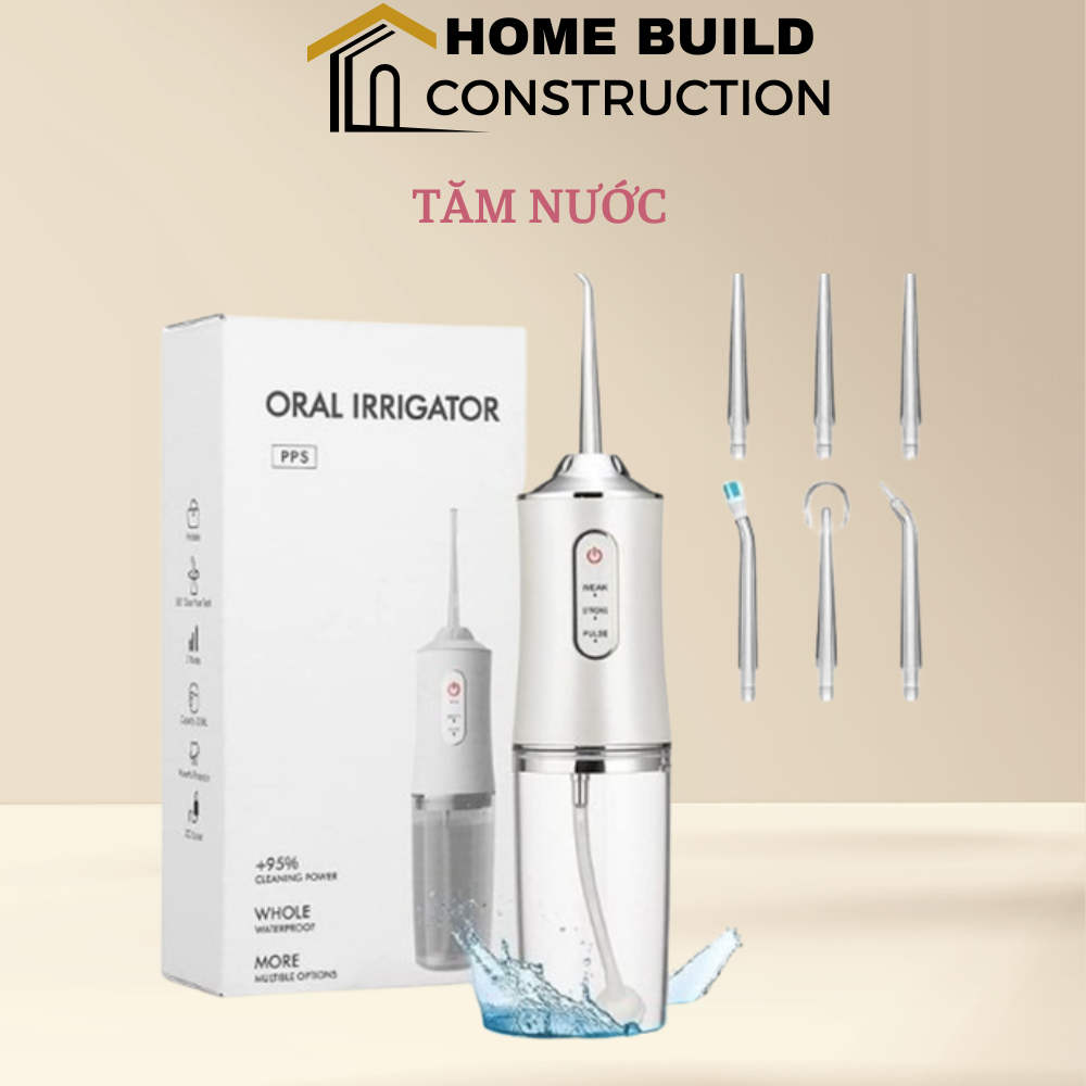 Máy tăm nước cầm tay, dụng cụ chăm sóc răng miệng, bàn chải vệ sinh răng, sử dụng thay chỉ nha khoa, dung tích 220ml 3 chế độ, bảo vệ răng miệng sạch sẽ